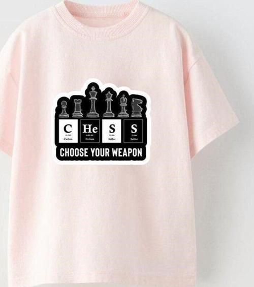 Choose Your Weapon Yazılı Satranç Tasarım Baskılı Pembe Çocuk T-Shirt