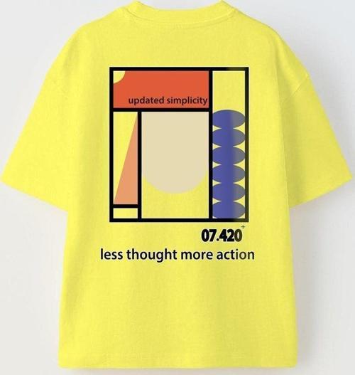Updated Simplicity Yazılı Desen Tasarım Baskılı Sarı Çocuk T-Shirt