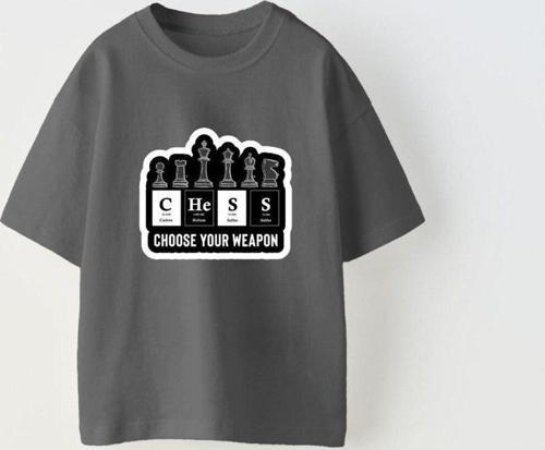 Choose Your Weapon Yazılı Satranç Tasarım Baskılı Füme Çocuk T-Shirt