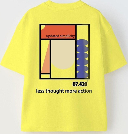 Updated Simplicity Yazılı Desen Tasarım Baskılı Sarı Çocuk T-Shirt