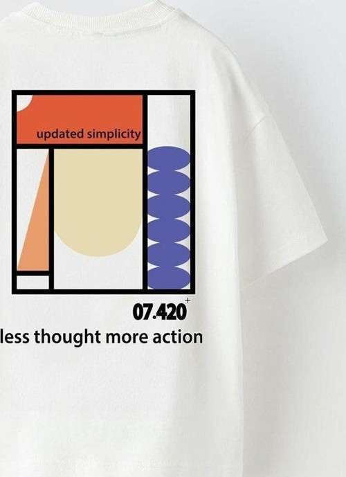 Updated Simplicity Yazılı Desen Tasarım Baskılı Beyaz Çocuk T-Shirt