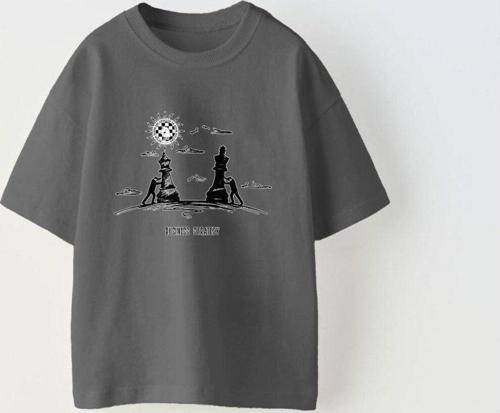 Busıness Stratecy Yazılı Yürüyen Satranç Tasarım Baskılı Füme Çocuk T-Shirt