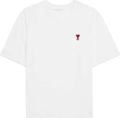 Kalp Tasarım Baskılı Beyaz Unısex T-Shirt