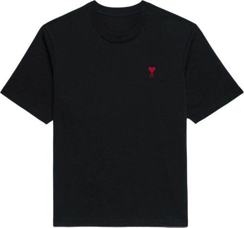 Kalp Tasarım Baskılı Siyah Unısex T-Shirt