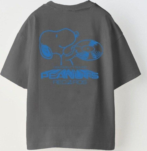 Peanuts Records Baskılı Füme Kız Çocuk T-Shirt