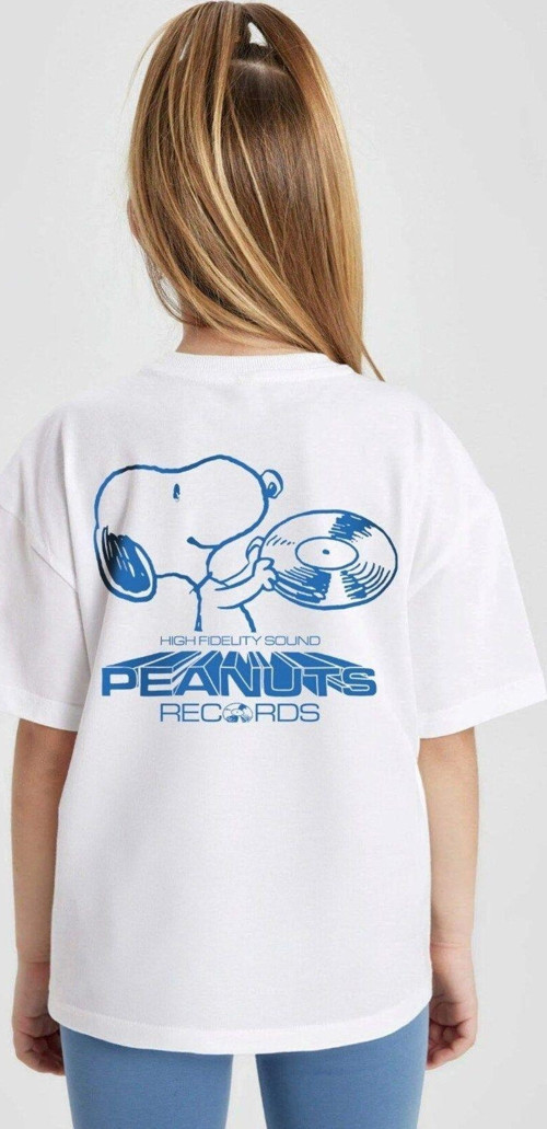 Peanuts Records Baskılı Beyaz Çocuk T-Shirt