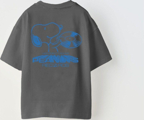 Peanuts Records Baskılı Füme Kız Çocuk T-Shirt