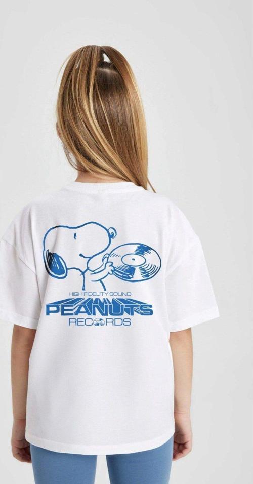 Peanuts Records Baskılı Beyaz Çocuk T-Shirt