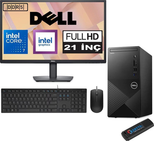 Vostro 3030 mt Intel Core I7 12700 32GB Ddr5 2tb SSD 21.5" Fhd Windows 11 Pro Intel® UHD Graphics 730 Masaüstü Bilgisayar 21N3030I7EMEAP19 + Zetta USB Bellek