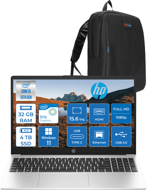 250 G10 Intel Core I5 1334U 32GB 4tb SSD Intel® Iris® Xᵉ Grafik Windows 11 Pro 15.6" Taşınabilir Bilgisayar 9G1E5ETP20 + Zetta Çanta