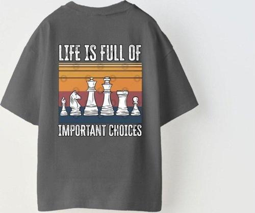 The Champ Life Is Full Of Important Choices Yazılı Satranç Tasarım Baskılı Füme Çocuk T-Shirt