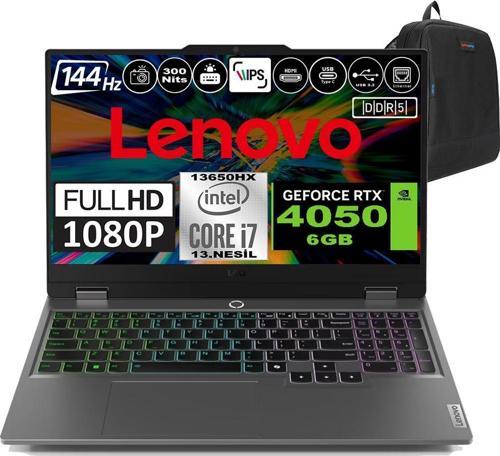 Loq 15IRX9 Intel Core I7 13650HX Ddr5 16GB 2tb SSD Rtx 4050 6gb 300NITS 15.6" 144Hz Fhd Windows 11 Home Taşınabilir Bilgisayar 83DV0117TRH03 + Zetta Çanta