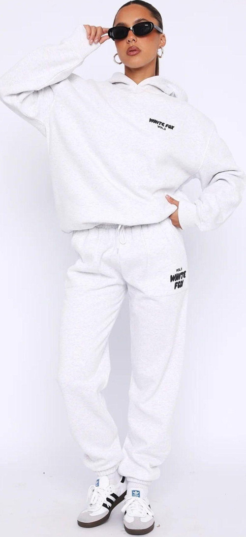 White Fox Kadın Vol 3 Baskılı %100 Pamuk Frosted Kapüşonlu Oversize Hoodie