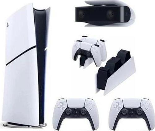 Playstation 5 Slim Dijital Edition + 2 Dualsense + Şarj Istasyonu + Ps5 Kamera Oyun Konsolu