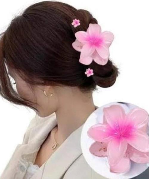 PEMBE Çiçek (LOTUS) Saç Tokası Kadın 