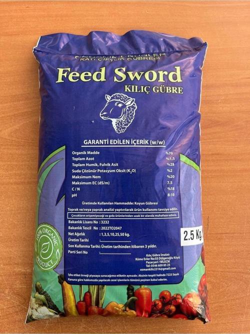 2,5 Kg. Isıl İşlem Görmüş Yanmış Elenmiş Koyun Gübresi Organik Doğal Katı Çiftlik Gübresi