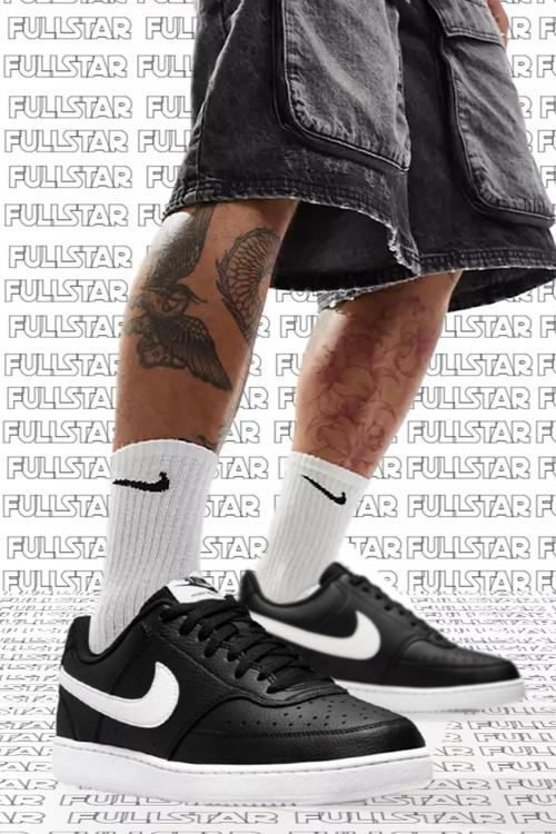 Court Vision LO NN Black Sneaker Günlük Erkek Spor Ayakkabı Siyah Beyaz