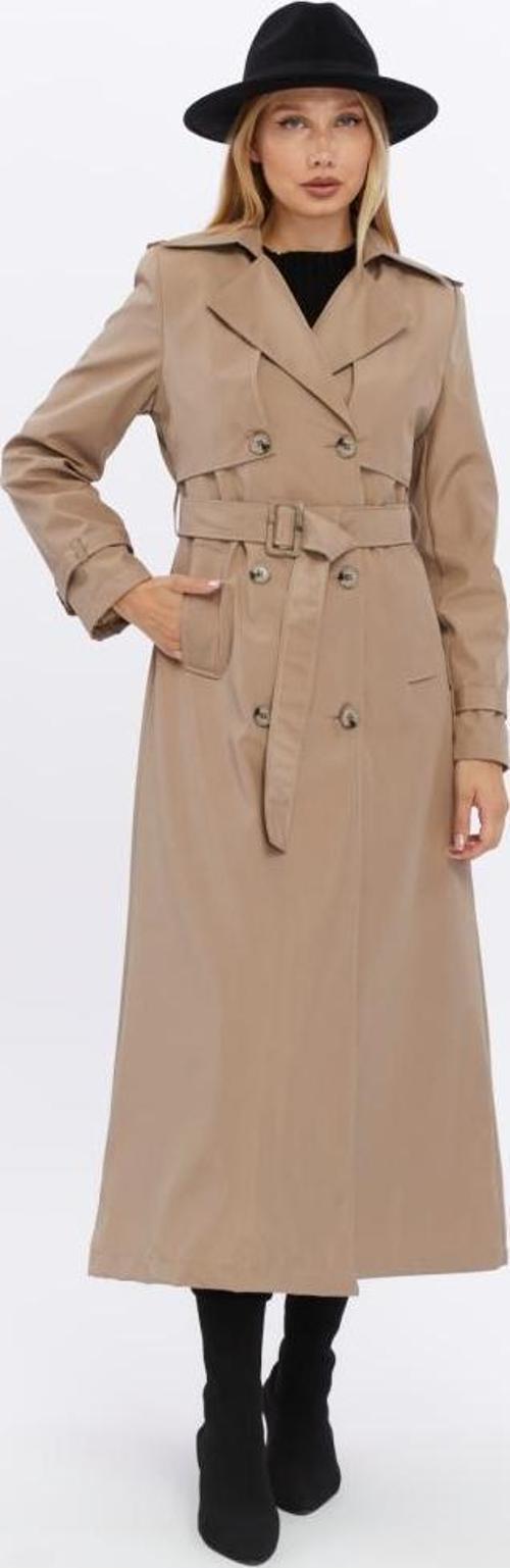 Çift Kapaklı Uzun Boy Kadın Trençkot