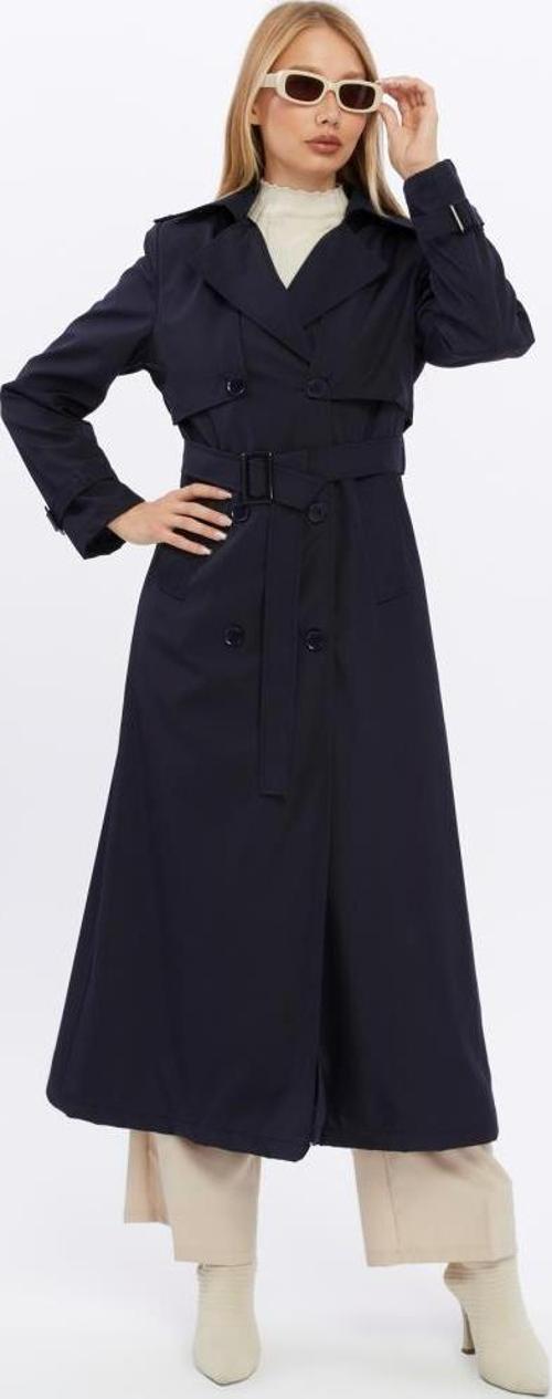 Çift Kapaklı Uzun Boy Kadın Trençkot