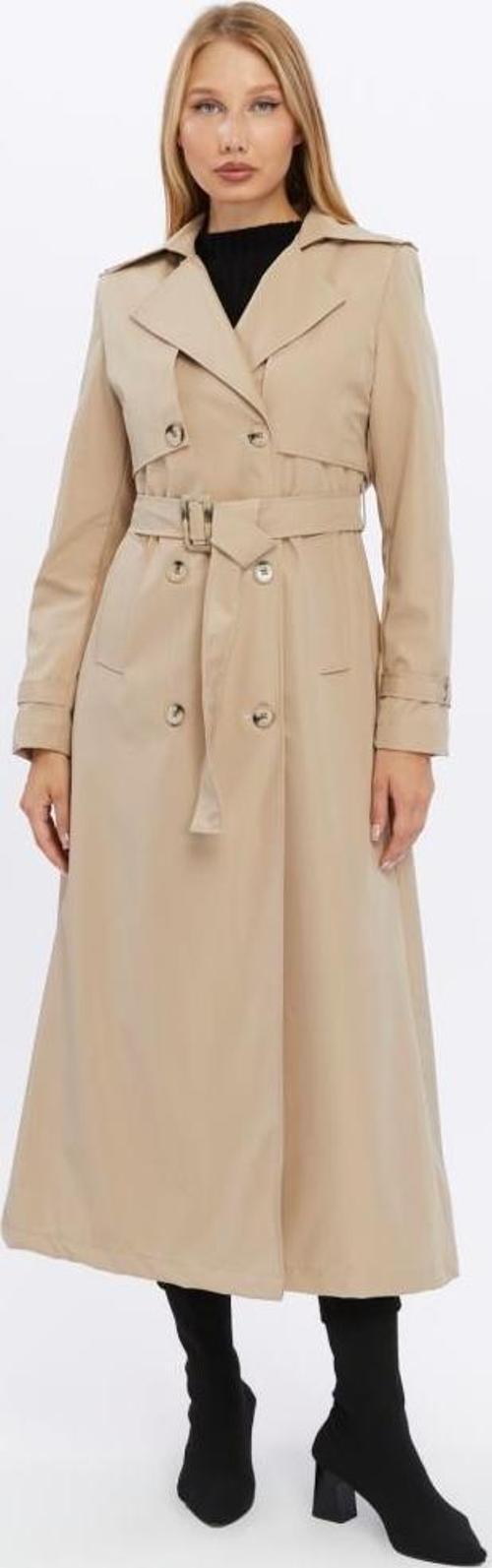 Çift Kapaklı Uzun Boy Kadın Trençkot