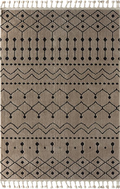 Seyran Matta Koleksiyonu İskandinav Dekoratif Halı 2022 Siyah Vizon