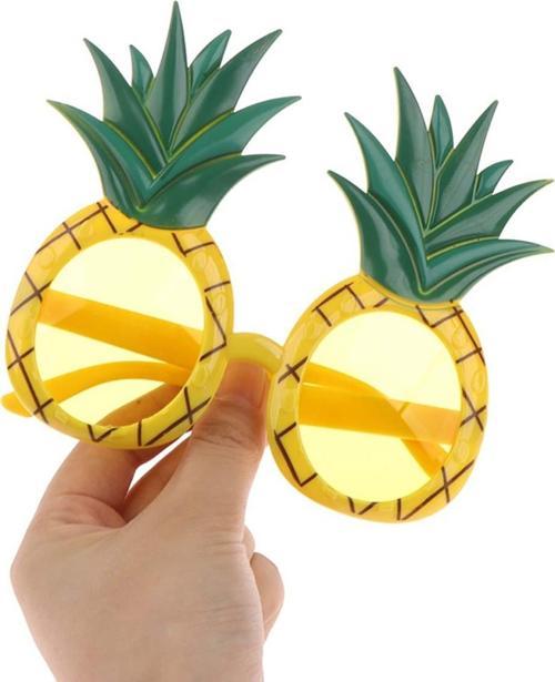 Tropikal Hawaii Ananas Şekilli Parti Gözlüğü 9.5 x 14 cm
