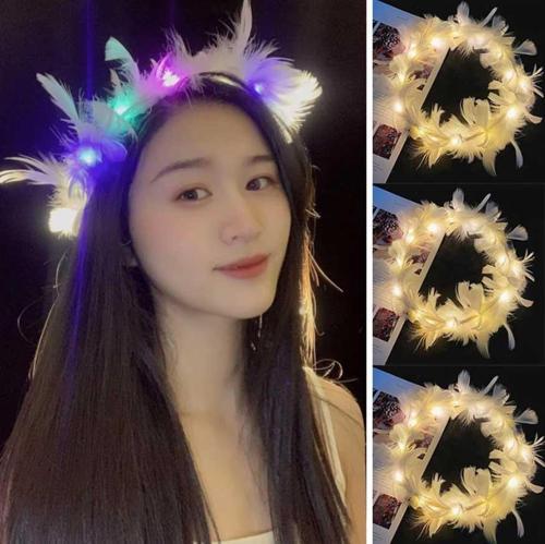 Led Işıklı Rengarenk Yanan 3 Fonksiyonlu Otrişli Parti Tacı Renkli 12x12 cm