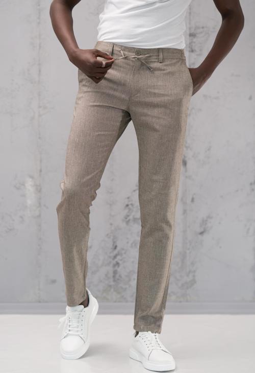 Beli Lastikli ve İplikli Slimfit Pamuklu Jogger Pantolon