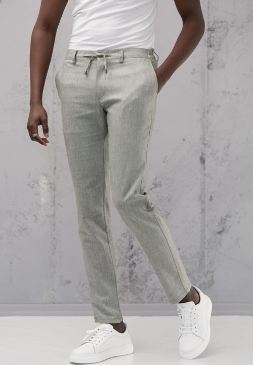 Beli Lastikli ve İplikli Slimfit Pamuklu Jogger Pantolon