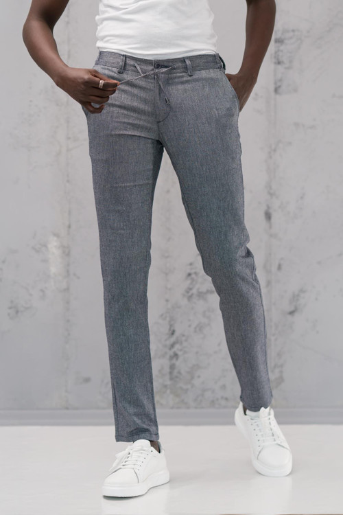 Beli Lastikli ve İplikli Slimfit Pamuklu Jogger Pantolon