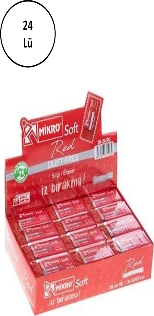 Silgi Soft Kırmızı 2b 24RD 24'lü