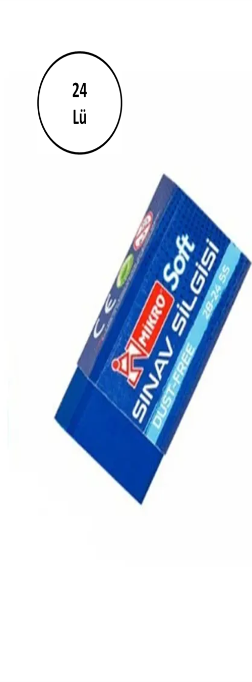 2b-24ss Soft Dust-free Mavi Sınav Silgisi 24'lü