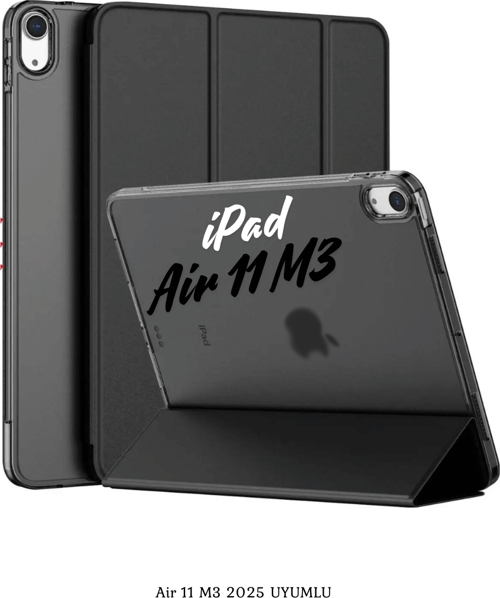 iPad Air 11 2025 M3 Çip Uyumlu Katlanabilir Standlı Smart Cover Fuchsia Tablet Kılıfı