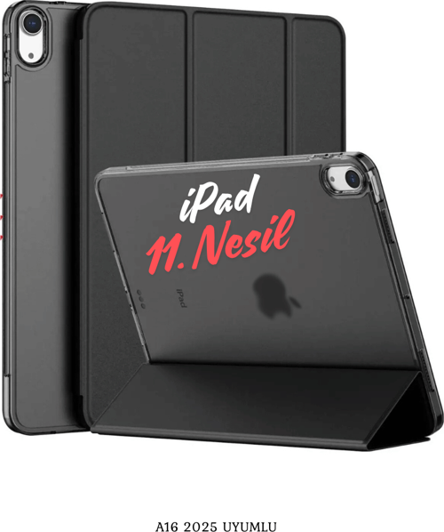 iPad 11. Nesil A16 2025 Uyumlu 10.9 inç Standlı Katlanabilir Fuchsia Smart Cover Tablet Kılıfı