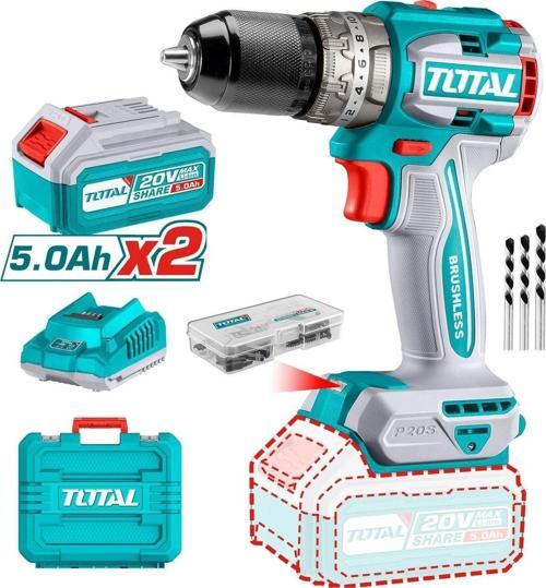 Li-ion Akülü Darbeli Matkap 2x5 Ah Akü TIDLI206028