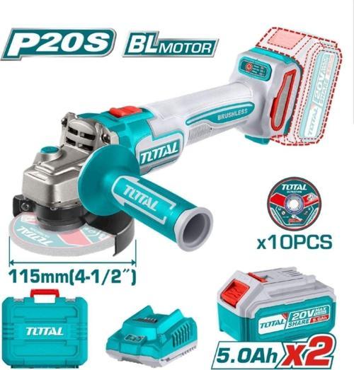 Li-ion Akülü Taşlama Makinası 2x5 Ah Çift Akü TAGLI211545