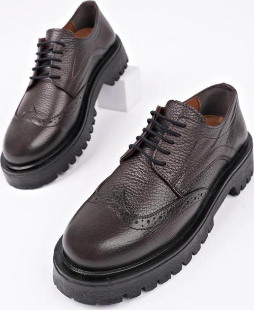 AMOUR  Bağcıklı Hakiki Deri Kalın Taban Günlük Casual Makosen Kadın Loafer Ayakkabı