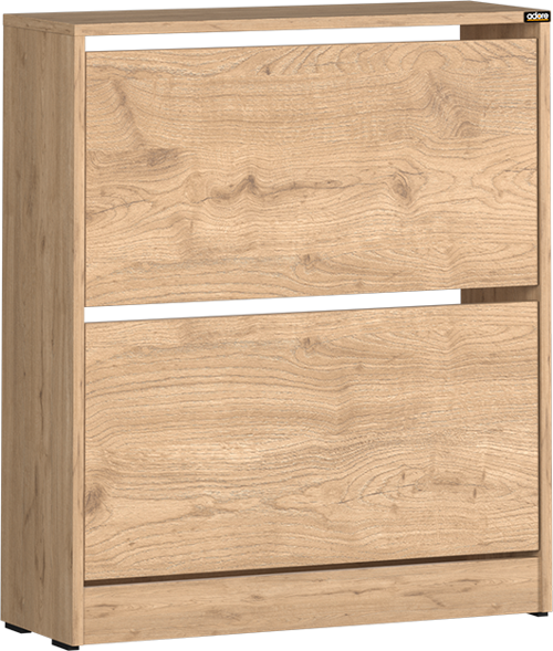 Flat Duo 2 Katlı Geniş Ayakkabılık - Florida Meşe 73x84x26 cm