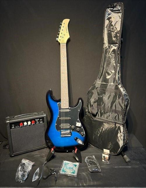 Elektro Gitar set BlueBurst (Gitar-Amfi-Stand-Kablo-Askı-Kapo-Akort Cihazı-Yedek Tel)
