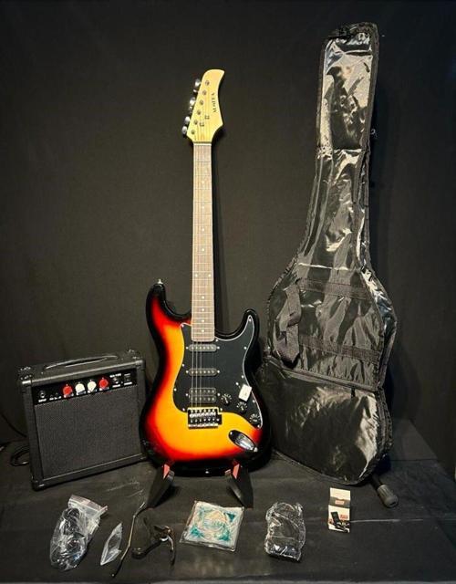 Elektro Gitar set Sunburst (Gitar-Amfi-Stand-Kablo-Askı-Kapo-Akort Cihazı-Yedek Tel)