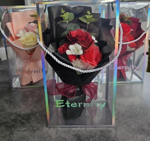 Okaliptuslu Eternity siyah Gül Hediyelik Kutulu Özel Gün Buketi Sevgililer Günü