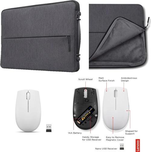 13" Urban GX40Z50940+Lenovo 300 Bulut Grisi Mouse Profesyonel Set