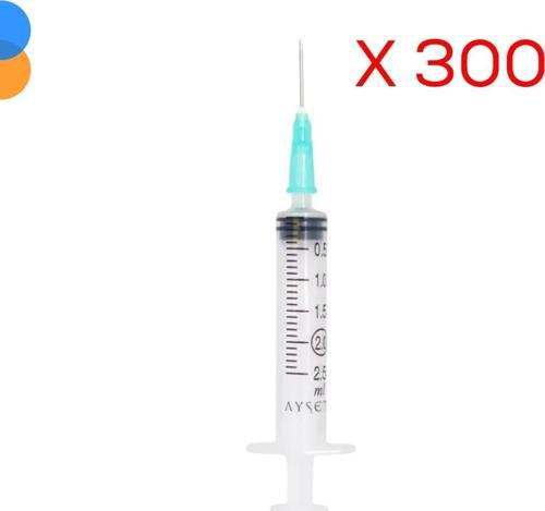 2CC 3 Parça (Contalı) Kısa (21Gx16mm) Yeşil Uçlu Enjektör 300'lü Paket