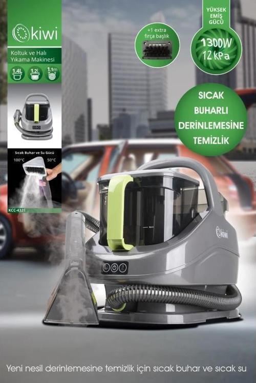 KCC-4321 Buharlı Koltuk ve Halı Yıkama Leke Çıkartma Makinesi Gri Renk