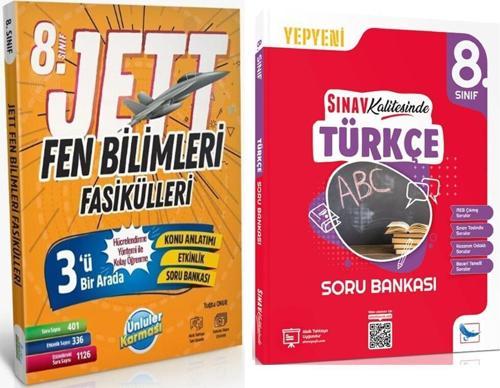 Ünlüler Karması 8. Sınıf Fen Bilimleri JETT Soru Fasikülleri ve Sınav Yayınları Türkçe Soru Bankası Seti 2 Kitap