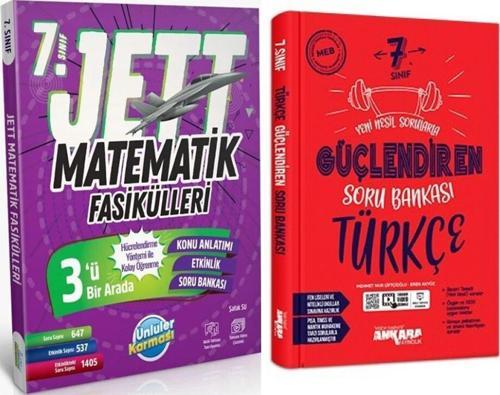 Ünlüler Yayınları 7. Sınıf Matematik JETT Soru Fasikülleri ve Ankara Türkçe Soru Bankası Seti 2 Kitap