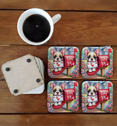 Posta kutusu doğum günü hediyesi yavru köpek ahşap bardak altlığı