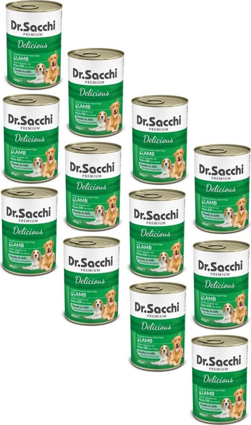Dr.sacchi Konserve Kuzu Etli Köpek Konservesi 400 gr (12 Adet)