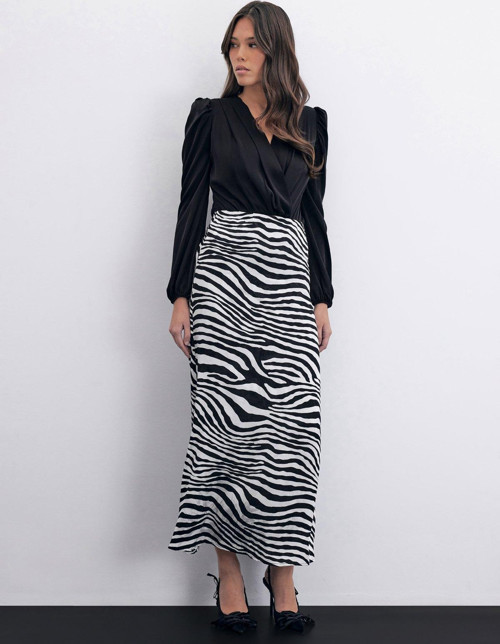 Zebra Desen Etek - Siyah