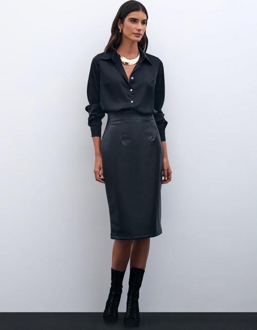 Deri Kalem Etek - Siyah